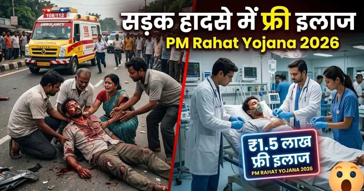 Pradhanmantri Rahat Yojana 2026 Online Apply (Latest Updates) | सड़क दुर्घटना में ₹1.5 लाख तक इलाज मुफ्त, अभी जानें आवेदन प्रक्रिया?